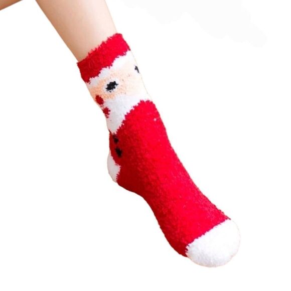 Santa Fuzzy Socks - Picture 2 of 4